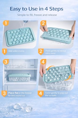 Classic WIBIMEN Ice Cube Tray with Lid and Bin for Daily Use