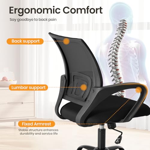 Smart Home OLIXIS Office Desk Chair - Ergonomic Mid for Daily Use