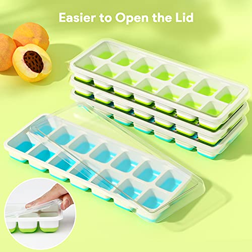 Minimalist Ice Cube Trays 4 Pack, Airabc Silicone with Removable Essentials