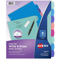 Eco-Friendly Avery Write & Erase Dividers for 3 Ring Binders, 8 Collection