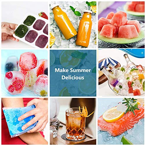 Minimalist Ice Cube Trays 4 Pack, Airabc Silicone with Removable Essentials
